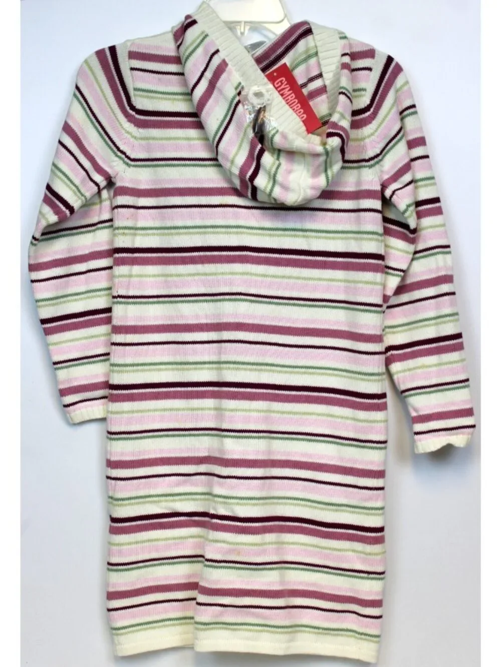 2005 Gymboree Winter Princess Long Cardigan Sweater Hoodie Duster Striped sz 12